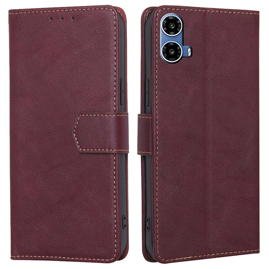For Motorola Moto G34 5G Case RFID Blocking Leather Wallet Cover Cell Phone Accessories Wholesale - Wine Red