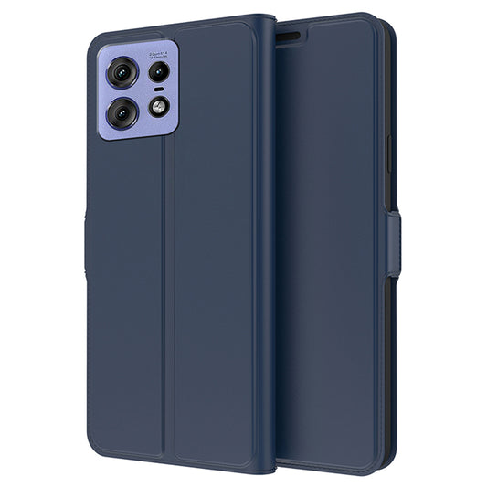 For Motorola Edge 50 Pro 5G Case Card Holder Leather+TPU Stand Phone Cover - Blue