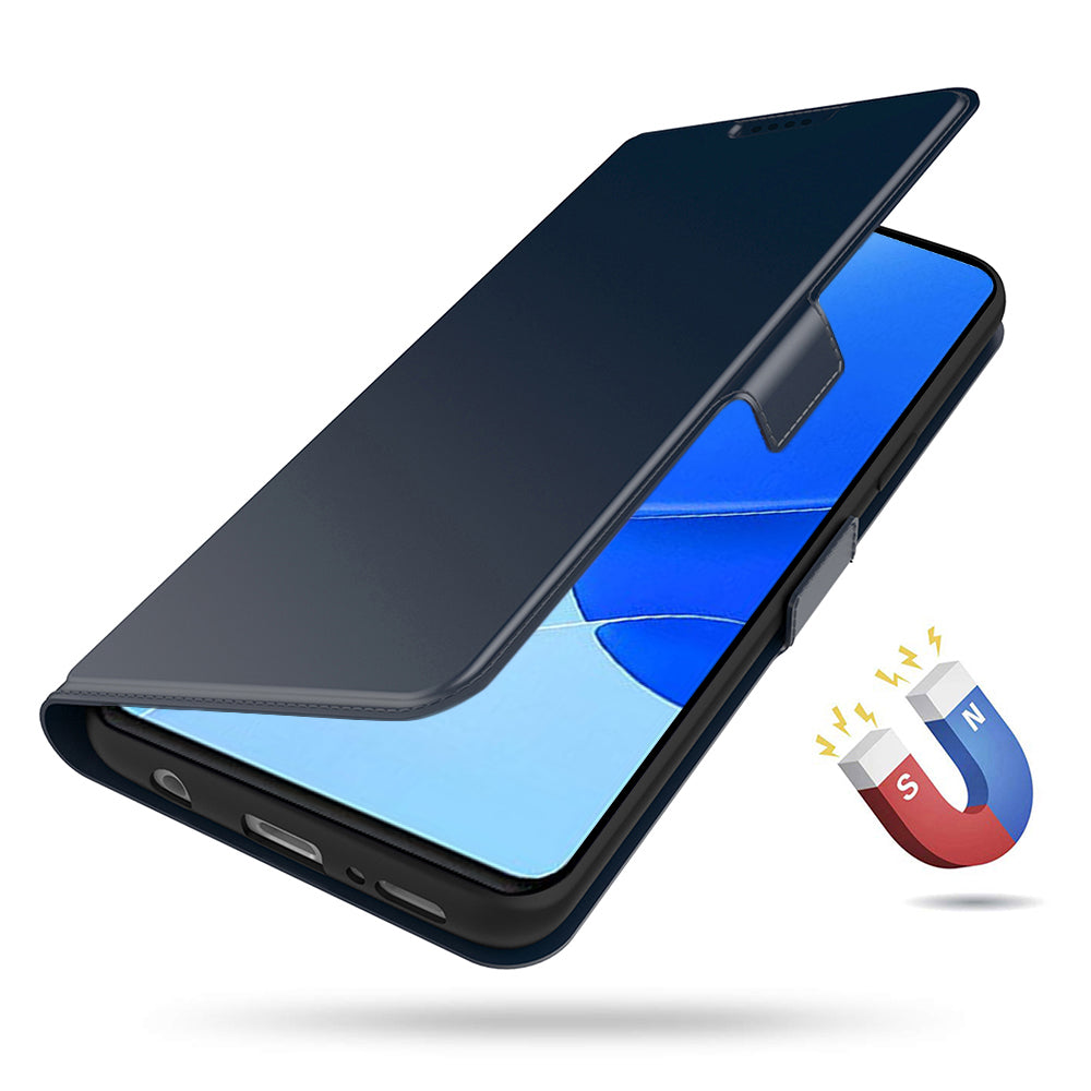 For Motorola Edge 50 Pro 5G Case Card Holder Leather+TPU Stand Phone Cover - Blue
