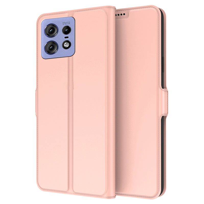 For Motorola Edge 50 Pro 5G Case Card Holder Leather+TPU Stand Phone Cover - Rose Gold
