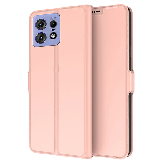 For Motorola Edge 50 Pro 5G Case Card Holder Leather+TPU Stand Phone Cover - Rose Gold