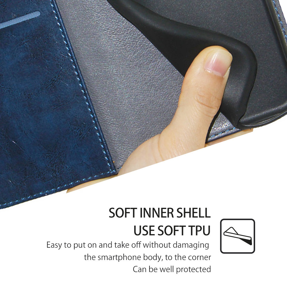 For Oppo Reno11 F 5G / F25 Pro 5G Magnetic Case Imprinted Geometric Splicing Stand Phone Cover - Blue