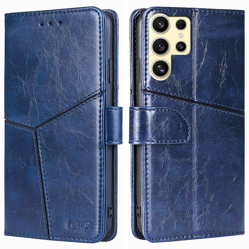 For Samsung Galaxy S24 Ultra Case Geometric Splicing Phone Shell Mobile Accessories Wholesale - Blue