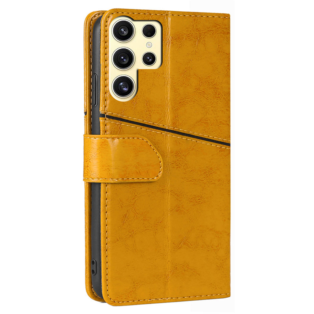 For Samsung Galaxy S24 Ultra Case Geometric Splicing Phone Shell Mobile Accessories Wholesale - Yellow