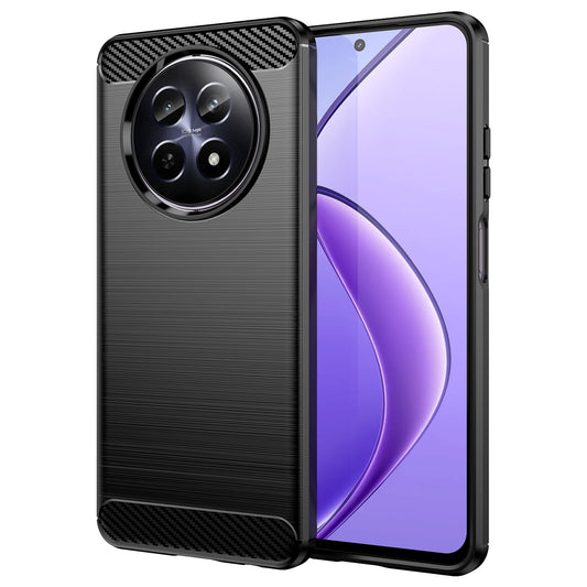 For Realme 12 TPU Case Brushed Phone Cover Mobile Accessories Wholesale Suppliers - Black