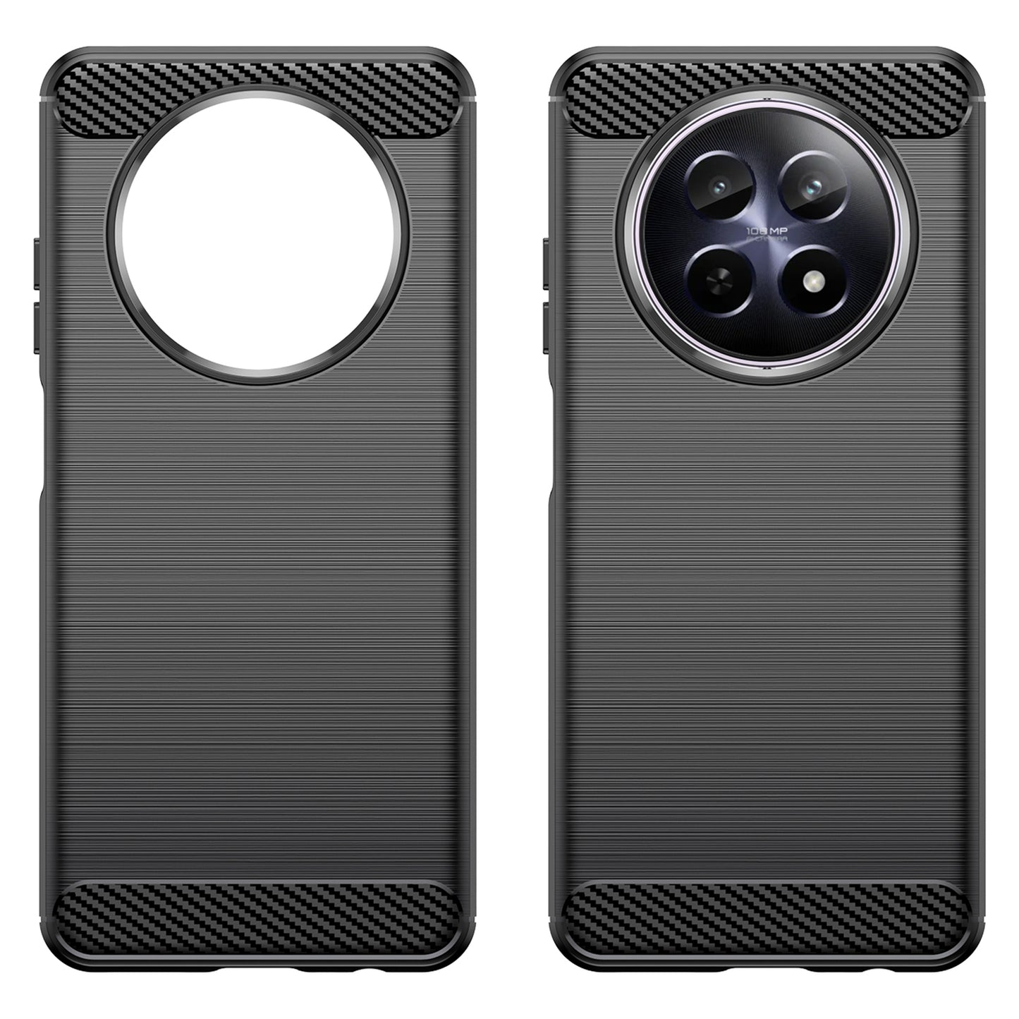 For Realme 12 TPU Case Brushed Phone Cover Mobile Accessories Wholesale Suppliers - Black