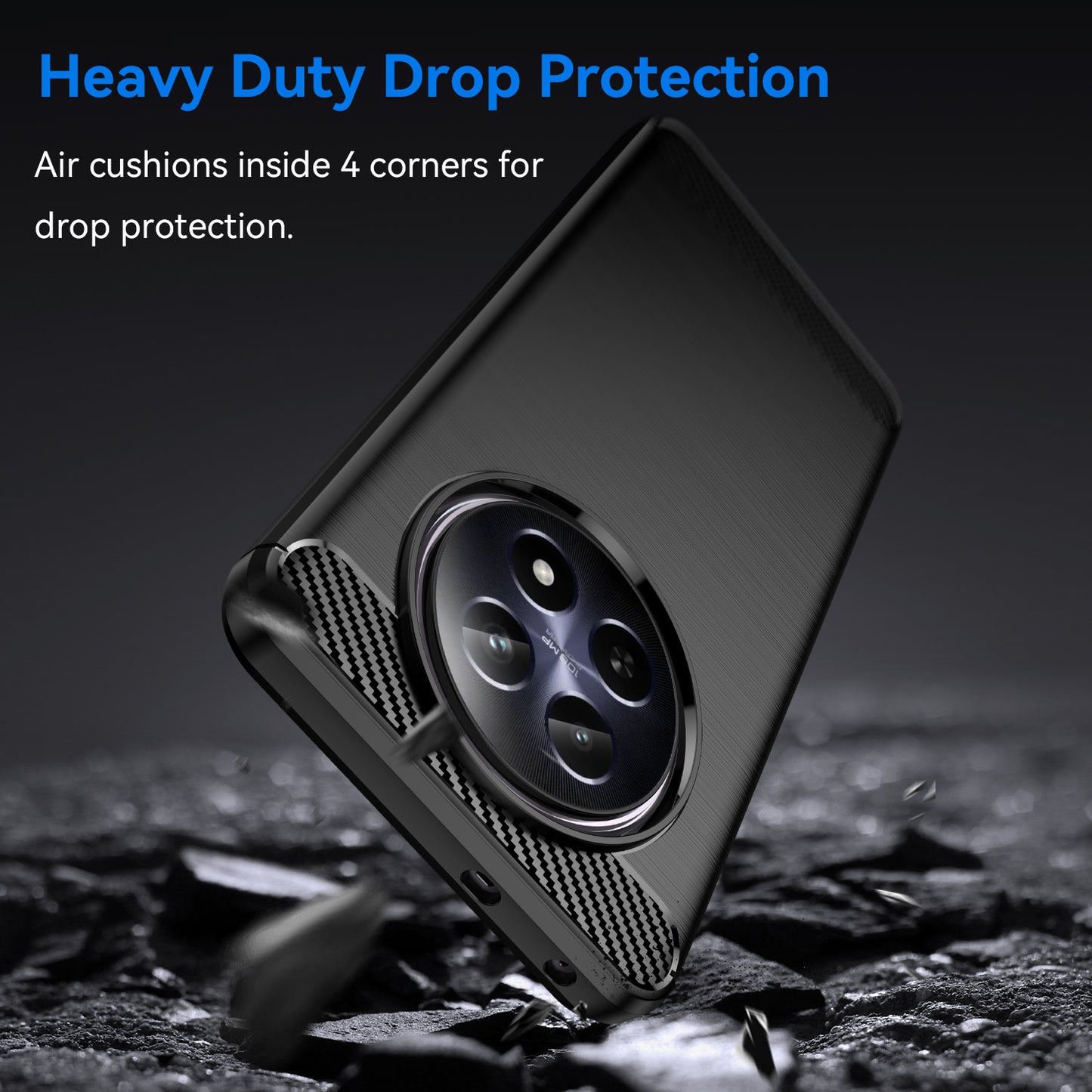 For Realme 12 TPU Case Brushed Phone Cover Mobile Accessories Wholesale Suppliers - Black