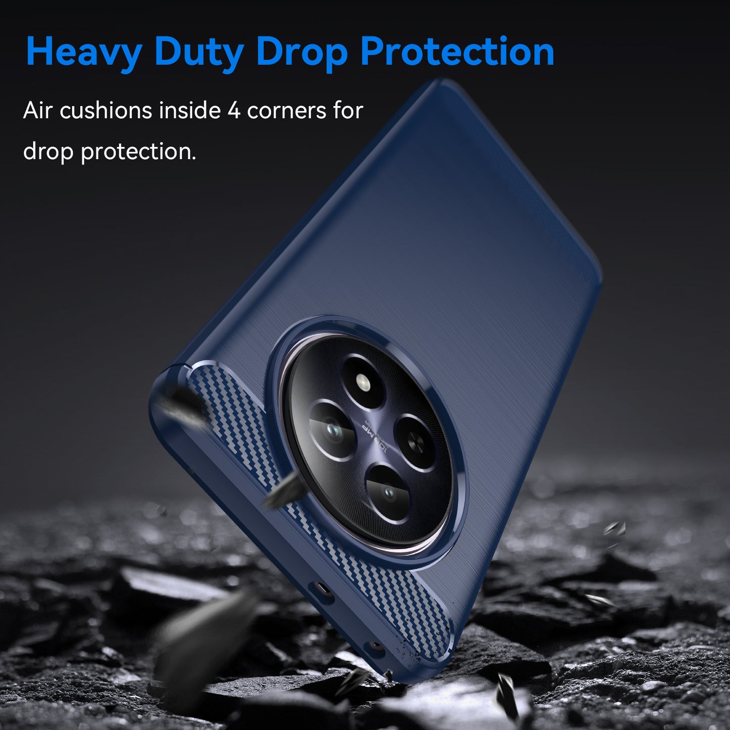For Realme 12 TPU Case Brushed Phone Cover Mobile Accessories Wholesale Suppliers - Blue
