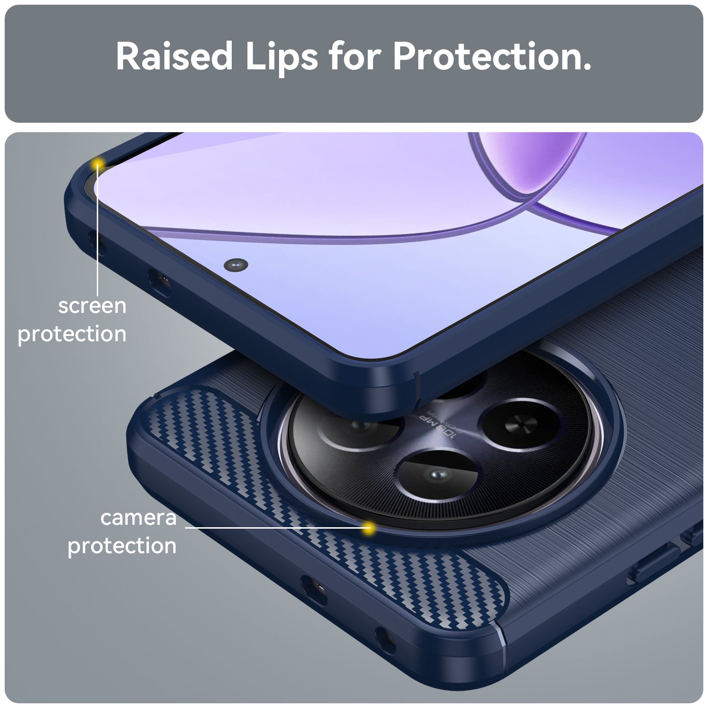 For Realme 12 TPU Case Brushed Phone Cover Mobile Accessories Wholesale Suppliers - Blue