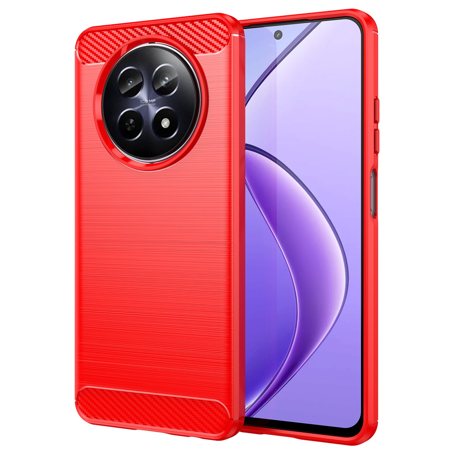 For Realme 12 TPU Case Brushed Phone Cover Mobile Accessories Wholesale Suppliers - Red