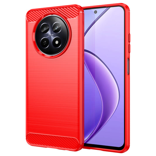 For Realme 12 TPU Case Brushed Phone Cover Mobile Accessories Wholesale Suppliers - Red