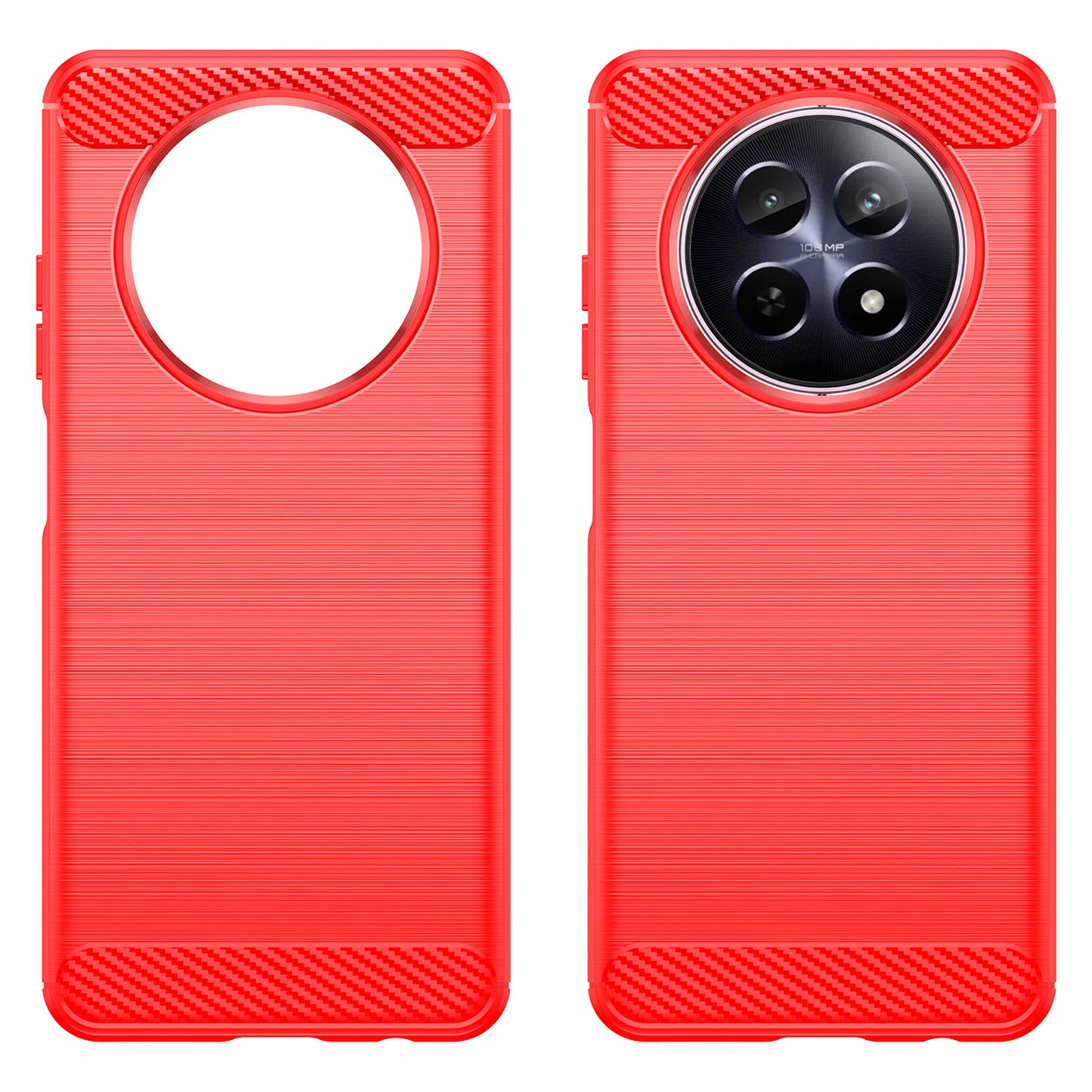 For Realme 12 TPU Case Brushed Phone Cover Mobile Accessories Wholesale Suppliers - Red