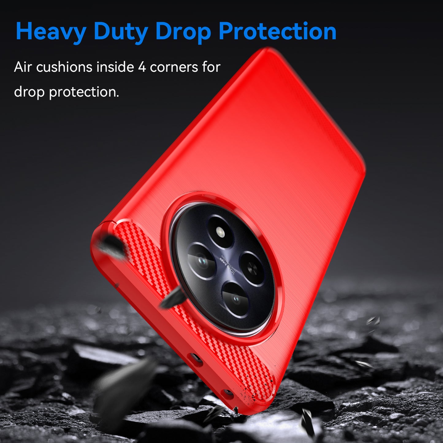 For Realme 12 TPU Case Brushed Phone Cover Mobile Accessories Wholesale Suppliers - Red