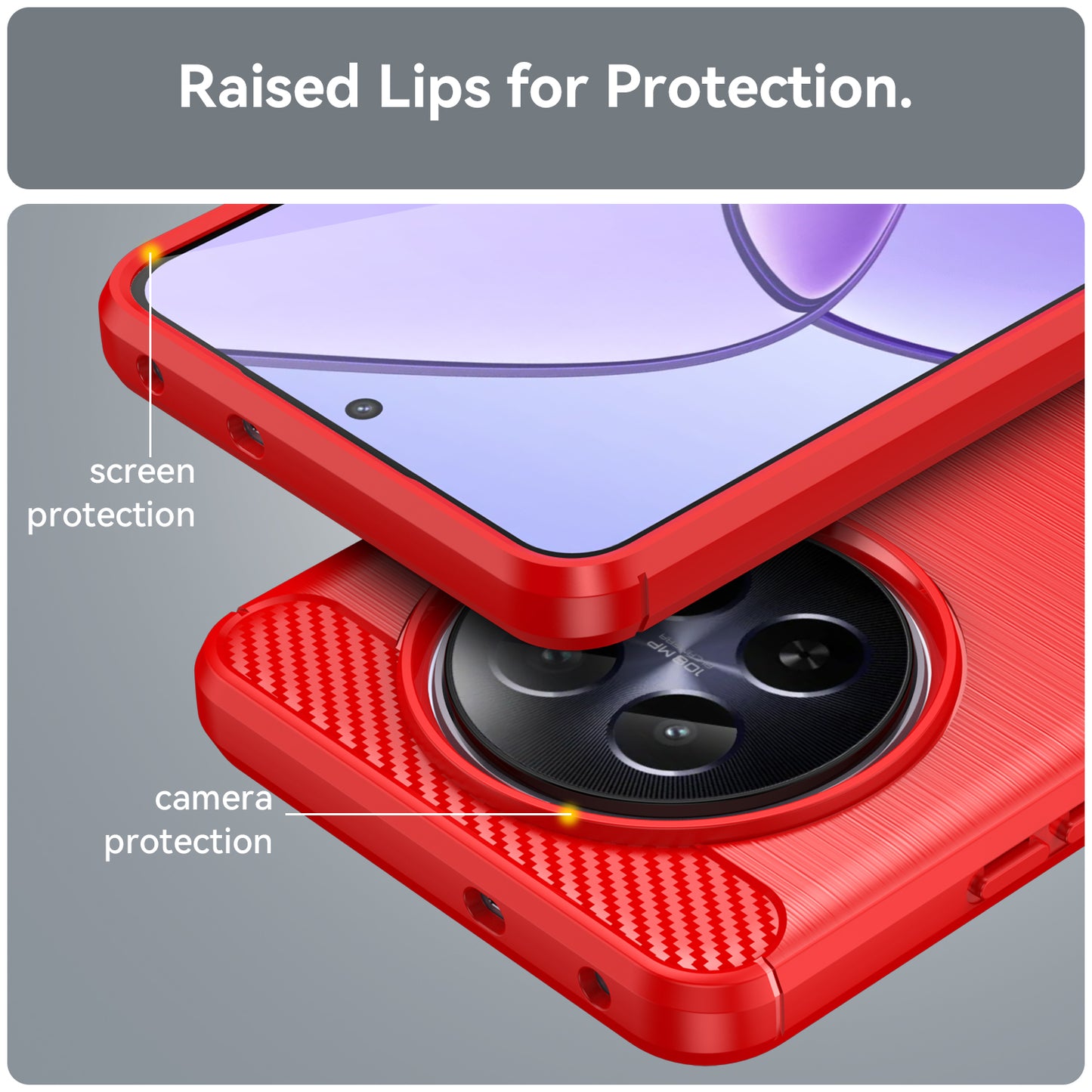 For Realme 12 TPU Case Brushed Phone Cover Mobile Accessories Wholesale Suppliers - Red