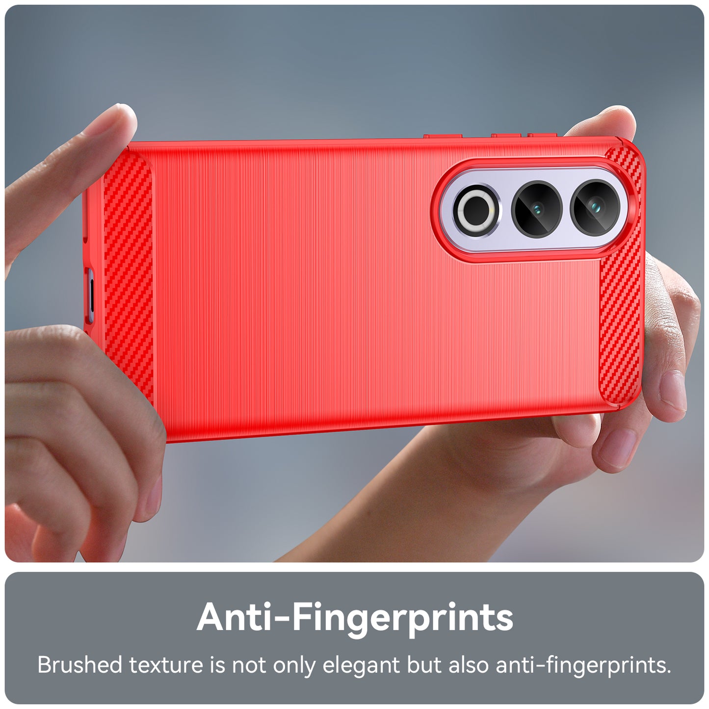 For OnePlus Ace 3V 5G Case Carbon Fiber Texture Brushed TPU Phone Back Cover - Red