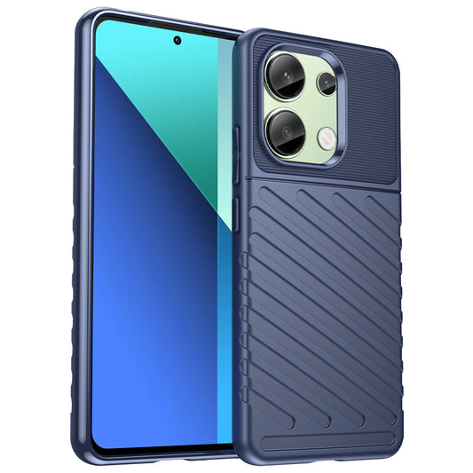 Thunder Series For Xiaomi Redmi Note 13 4G Case Twill Texture Thickened TPU Soft Phone Cover - Blue