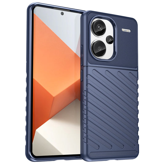 Thunder Series For Xiaomi Redmi Note 13 Pro+ 5G TPU Phone Case Twill Texture Back Cover - Blue