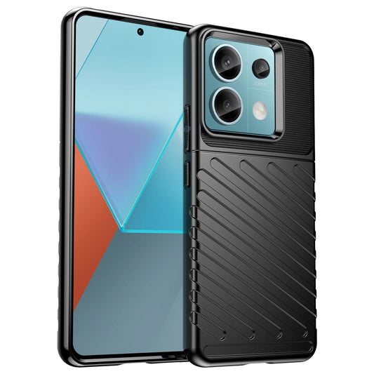 Thunder Series For Xiaomi Redmi Note 13 Pro 5G / Poco X6 5G Case Thickened TPU Soft Phone Cover - Black