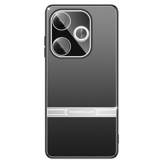 Matte Case for Xiaomi Redmi Turbo 3 5G , Bump Proof Metal+PC+TPU Phone Cover - Black+Silver