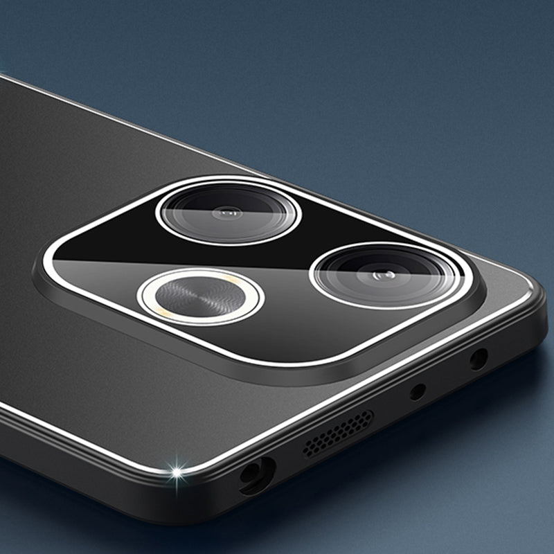 Matte Case for Xiaomi Redmi Turbo 3 5G , Bump Proof Metal+PC+TPU Phone Cover - Black+Silver