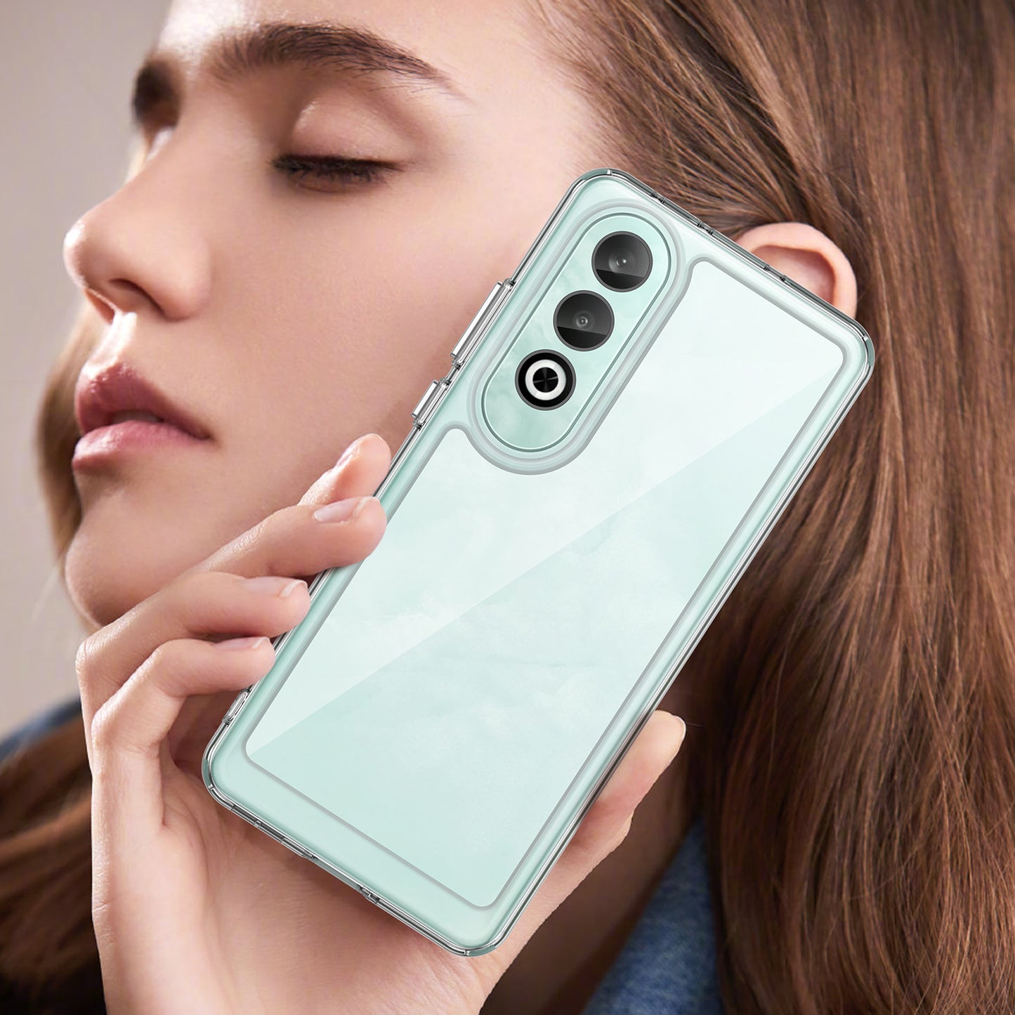 For OnePlus Nord CE4 5G Case Drop-Proof TPU Frame Clear Acrylic Protective Phone Shell - Transparent