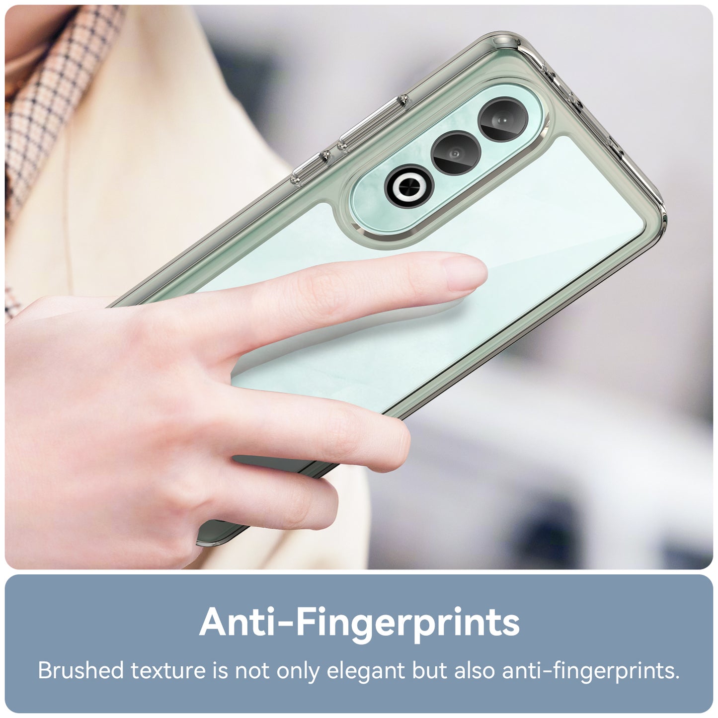 For OnePlus Nord CE4 5G Case Drop-Proof TPU Frame Clear Acrylic Protective Phone Shell - Transparent Grey
