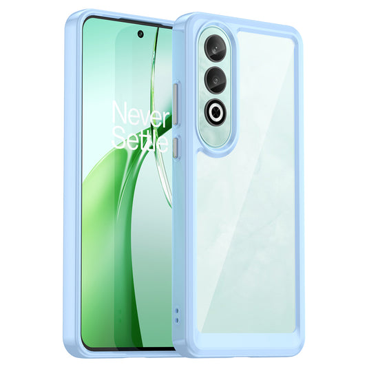 For OnePlus Nord CE4 5G Case Drop-Proof TPU Frame Clear Acrylic Protective Phone Shell - Blue