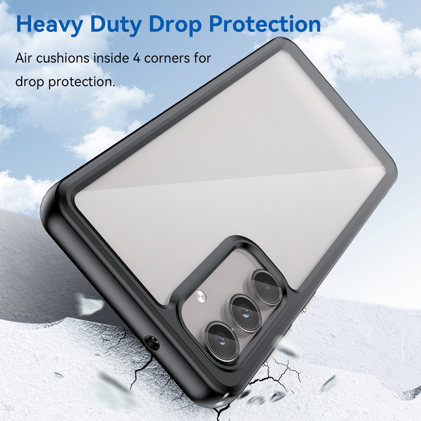For Samsung Galaxy M55 5G Case TPU Frame Clear Acrylic Protective Phone Cover - Black