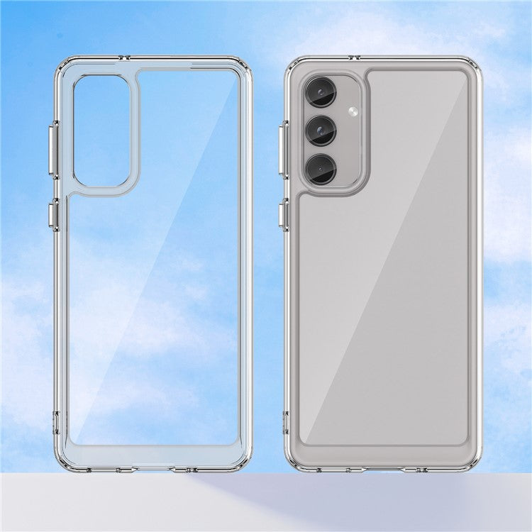 For Samsung Galaxy M55 5G / C55 5G / F55 5G Case TPU Frame Clear Acrylic Protective Phone Cover - Transparent