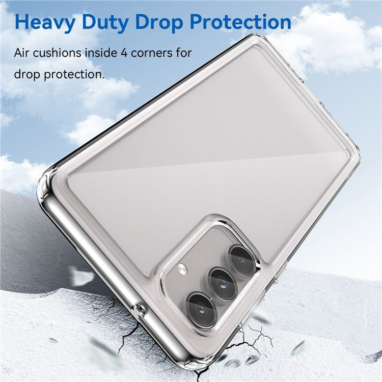 For Samsung Galaxy M55 5G / C55 5G / F55 5G Case TPU Frame Clear Acrylic Protective Phone Cover - Transparent