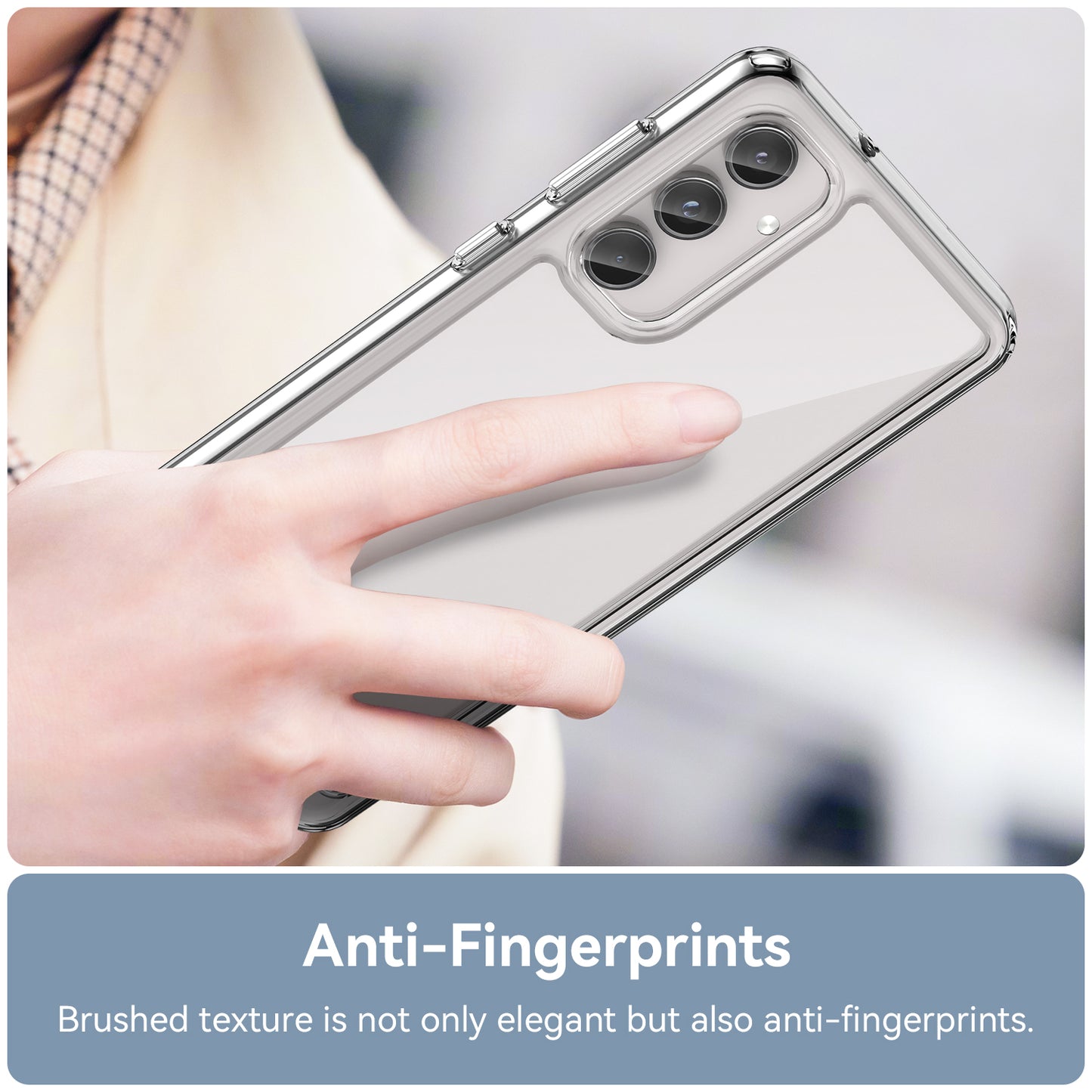 For Samsung Galaxy M55 5G Case TPU Frame Clear Acrylic Protective Phone Cover - Transparent