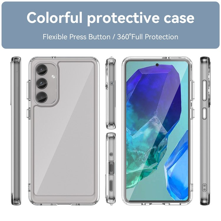 For Samsung Galaxy M55 5G / C55 5G / F55 5G Case TPU Frame Clear Acrylic Protective Phone Cover - Transparent