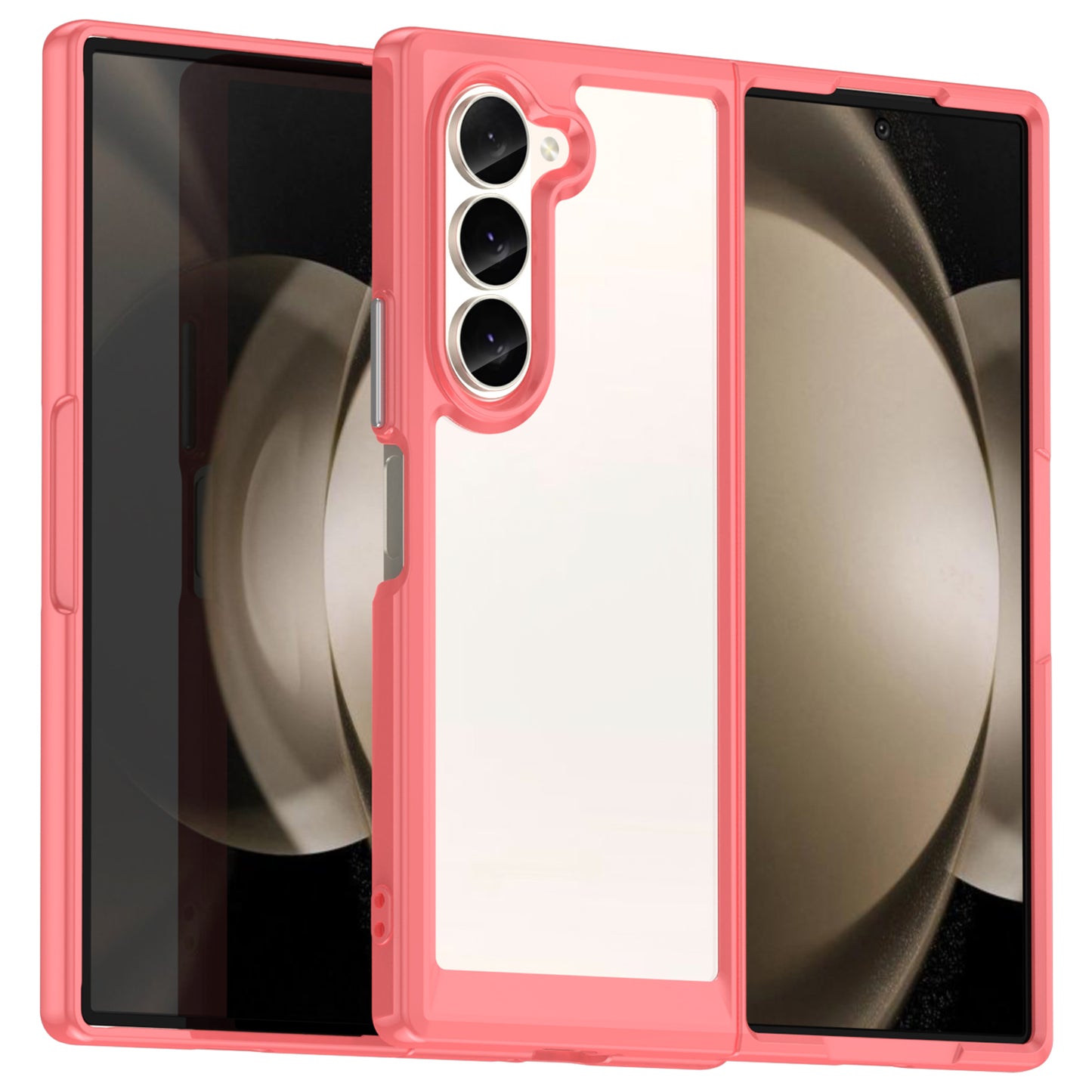 For Samsung Galaxy Z Fold6 5G Case Protective TPU+Acrylic Phone Mobile Parts Wholesale - Red