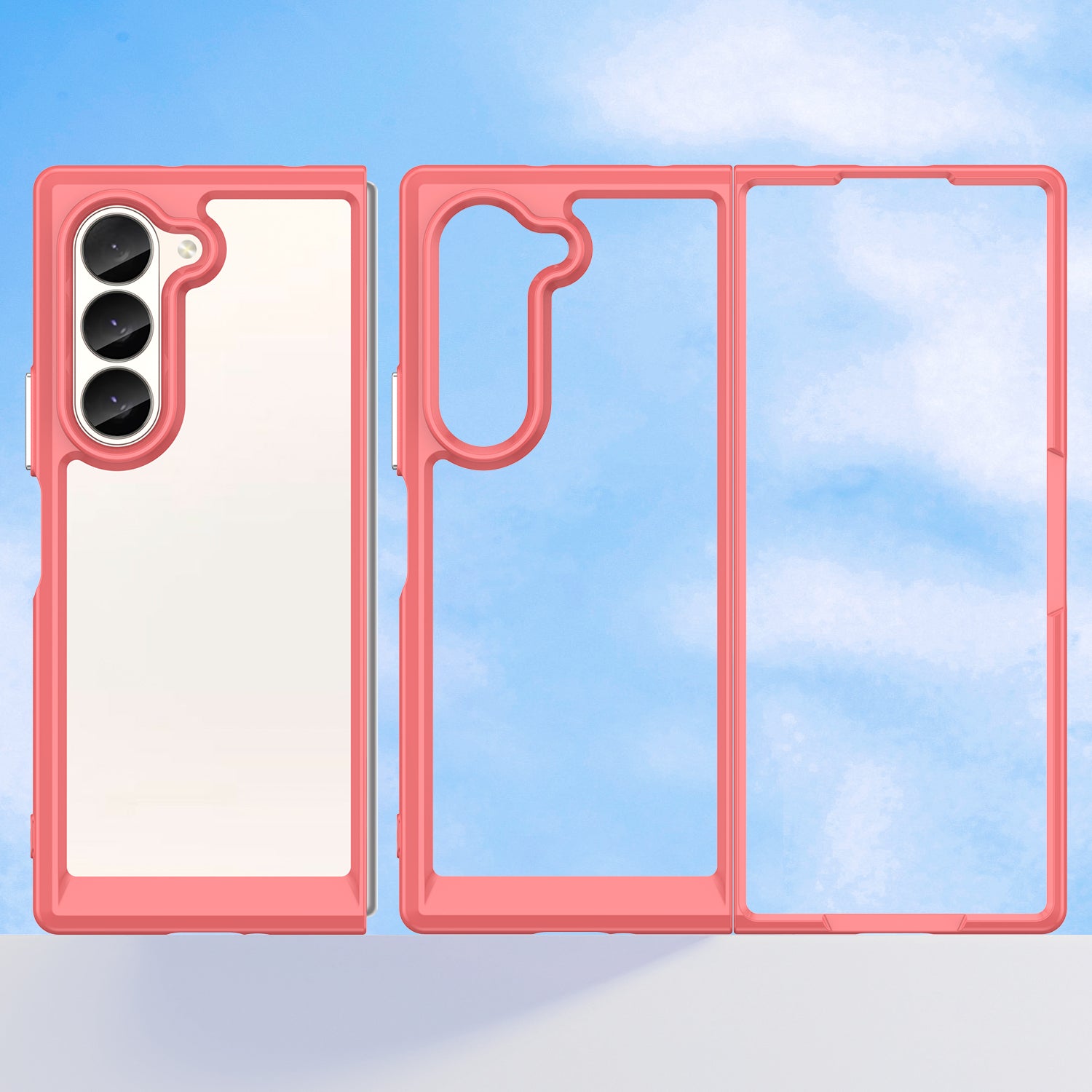 For Samsung Galaxy Z Fold6 5G Case Protective TPU+Acrylic Phone Mobile Parts Wholesale - Red