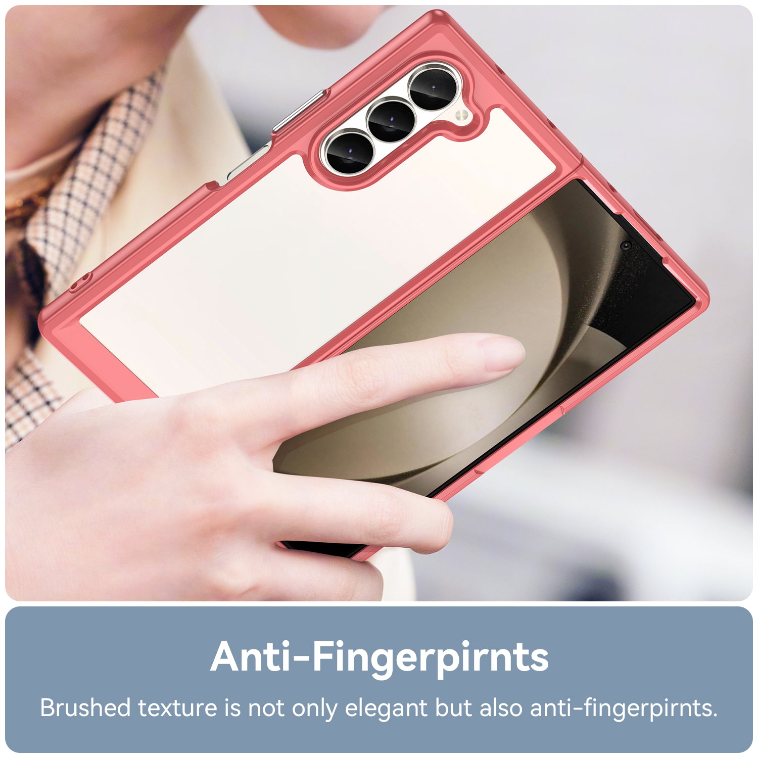 For Samsung Galaxy Z Fold6 5G Case Protective TPU+Acrylic Phone Mobile Parts Wholesale - Red