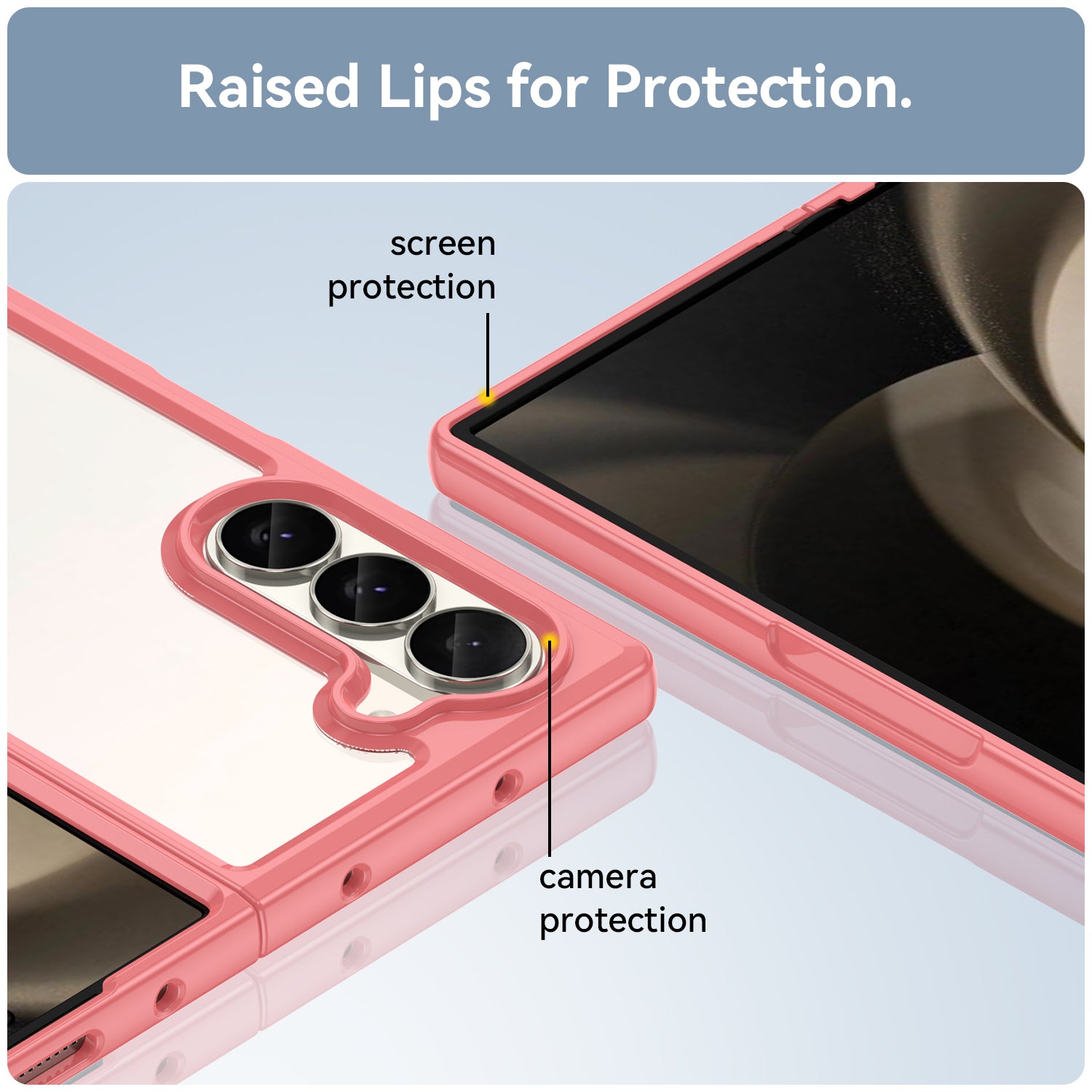 For Samsung Galaxy Z Fold6 5G Case Protective TPU+Acrylic Phone Mobile Parts Wholesale - Red