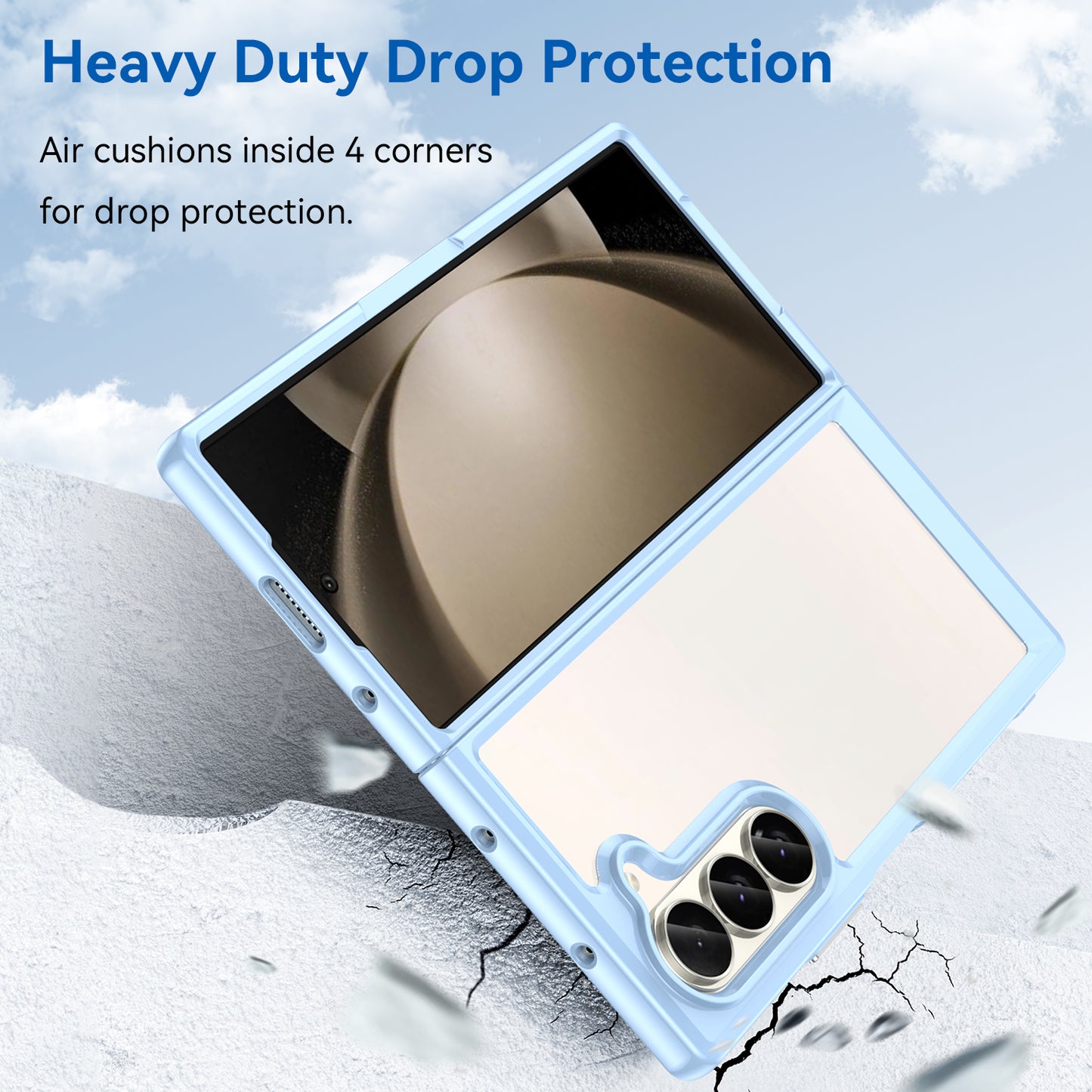 For Samsung Galaxy Z Fold6 5G Case Protective TPU+Acrylic Phone Mobile Parts Wholesale - Blue