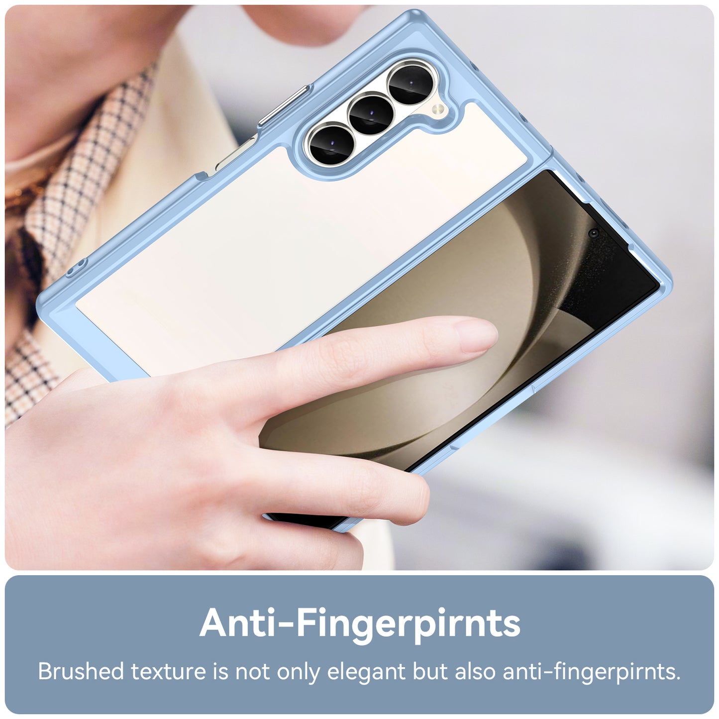 For Samsung Galaxy Z Fold6 5G Case Protective TPU+Acrylic Phone Mobile Parts Wholesale - Blue