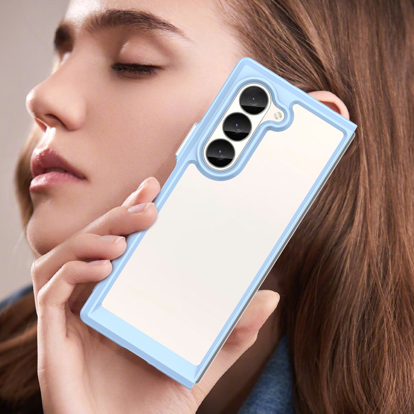For Samsung Galaxy Z Fold6 5G Case Protective TPU+Acrylic Phone Mobile Parts Wholesale - Blue