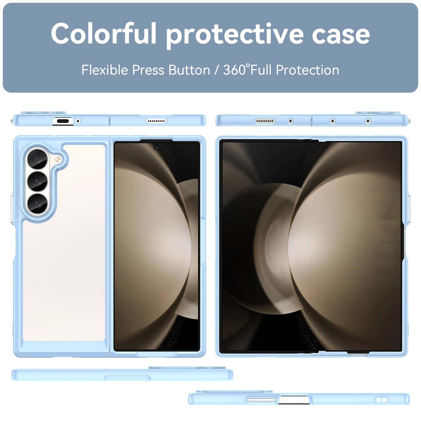 For Samsung Galaxy Z Fold6 5G Case Protective TPU+Acrylic Phone Mobile Parts Wholesale - Blue