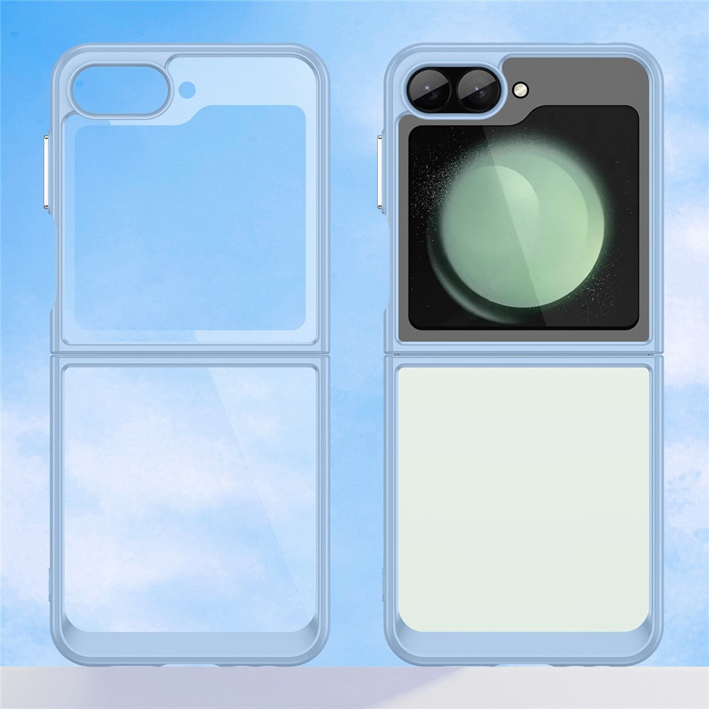 For Samsung Galaxy Z Flip7 FE 5G / Z Flip6 5G Case TPU+Acrylic Shockproof Phone Cover - Blue