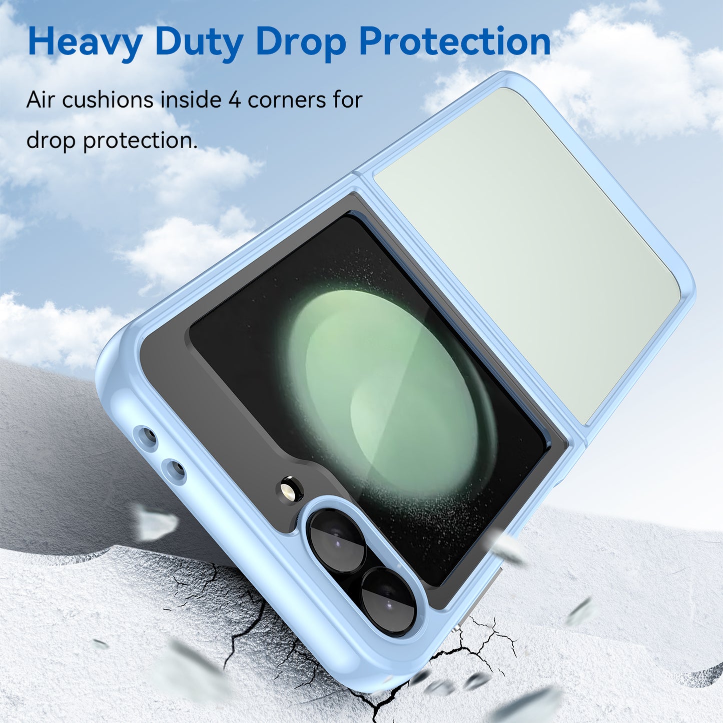 For Samsung Galaxy Z Flip6 5G Case TPU+Acrylic Shockproof Phone Cover - Blue