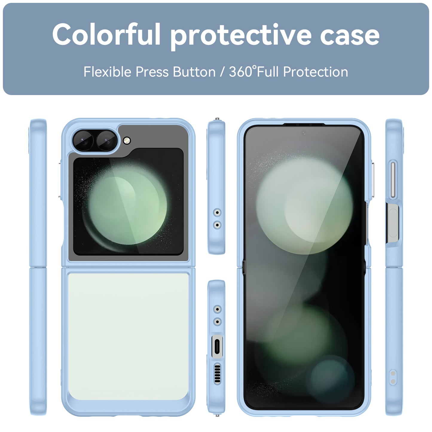 For Samsung Galaxy Z Flip6 5G Case TPU+Acrylic Shockproof Phone Cover - Blue