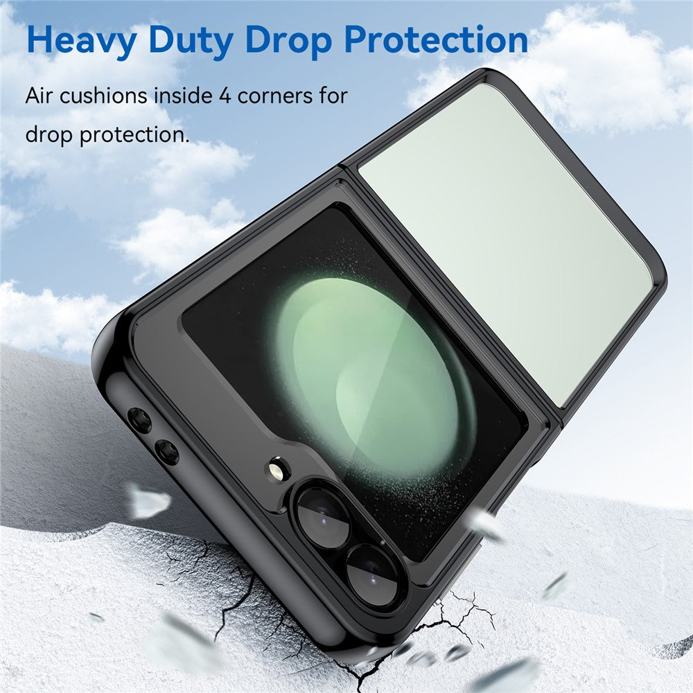 For Samsung Galaxy Z Flip7 FE 5G / Z Flip6 5G Case TPU+Acrylic Shockproof Phone Cover - Black