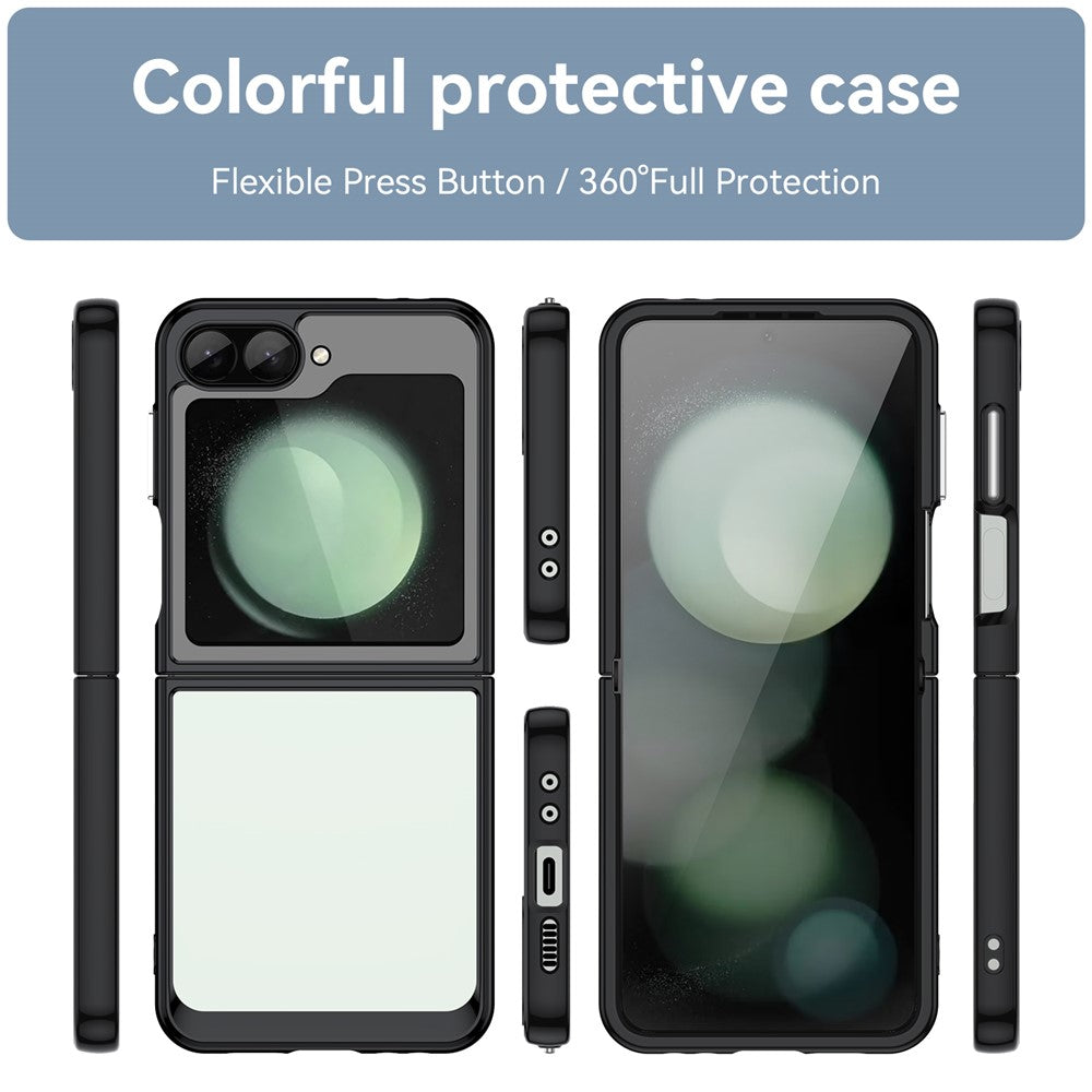 For Samsung Galaxy Z Flip7 FE 5G / Z Flip6 5G Case TPU+Acrylic Shockproof Phone Cover - Black