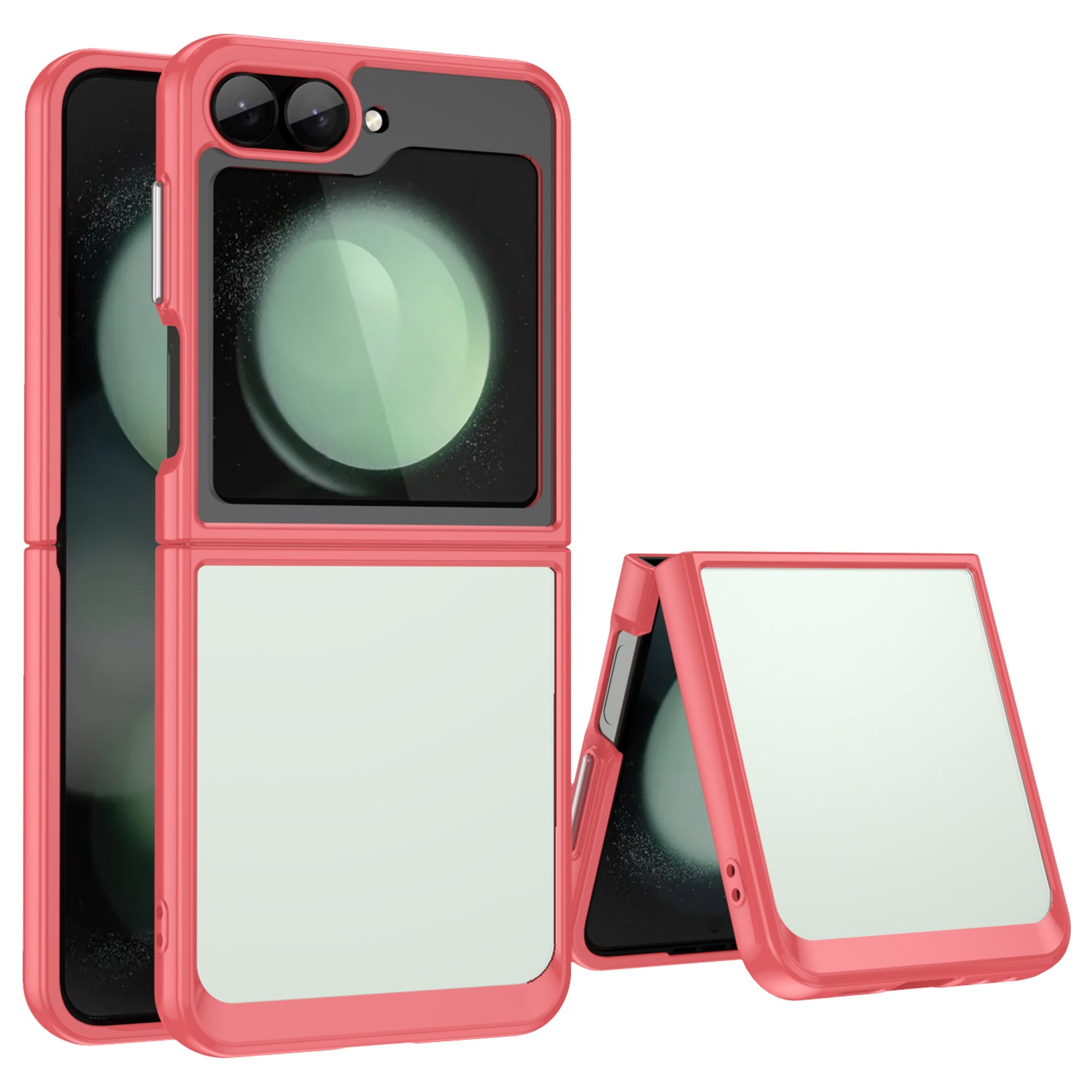 For Samsung Galaxy Z Flip6 5G Case TPU+Acrylic Shockproof Phone Cover - Red