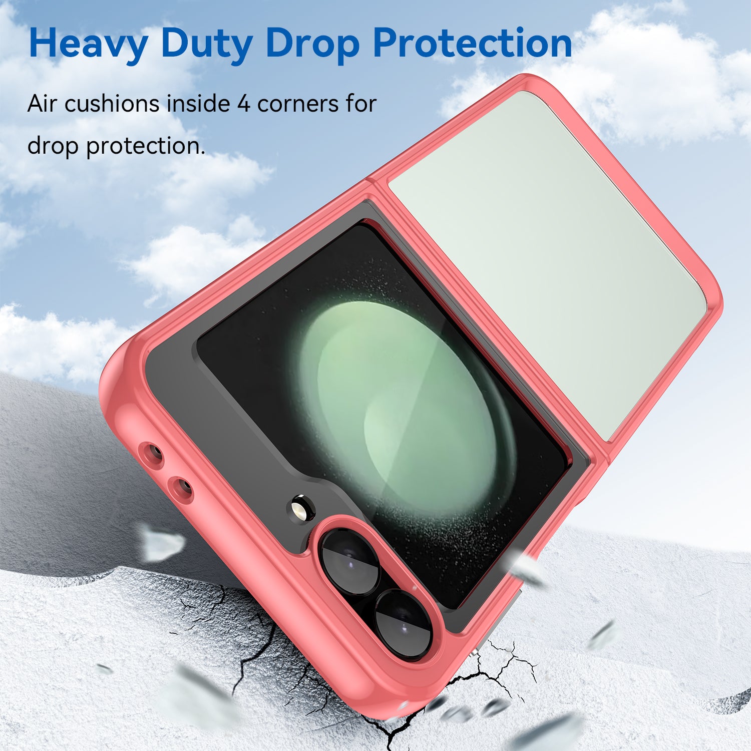 For Samsung Galaxy Z Flip6 5G Case TPU+Acrylic Shockproof Phone Cover - Red