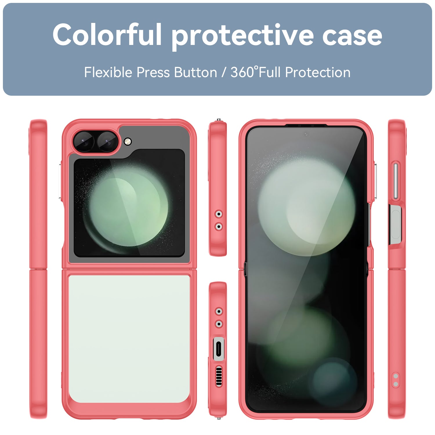 For Samsung Galaxy Z Flip6 5G Case TPU+Acrylic Shockproof Phone Cover - Red