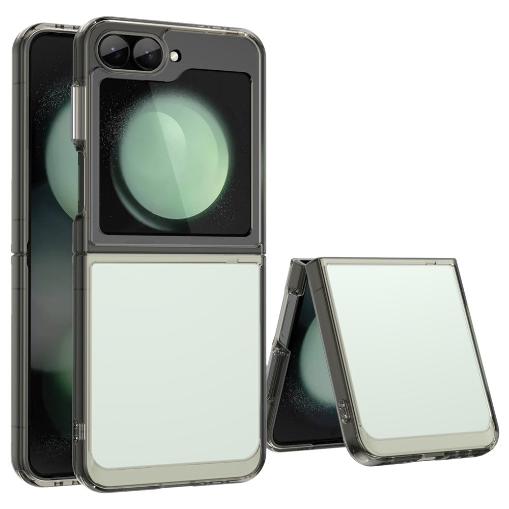 For Samsung Galaxy Z Flip7 FE 5G / Z Flip6 5G Case TPU+Acrylic Shockproof Phone Cover - Transparent Grey