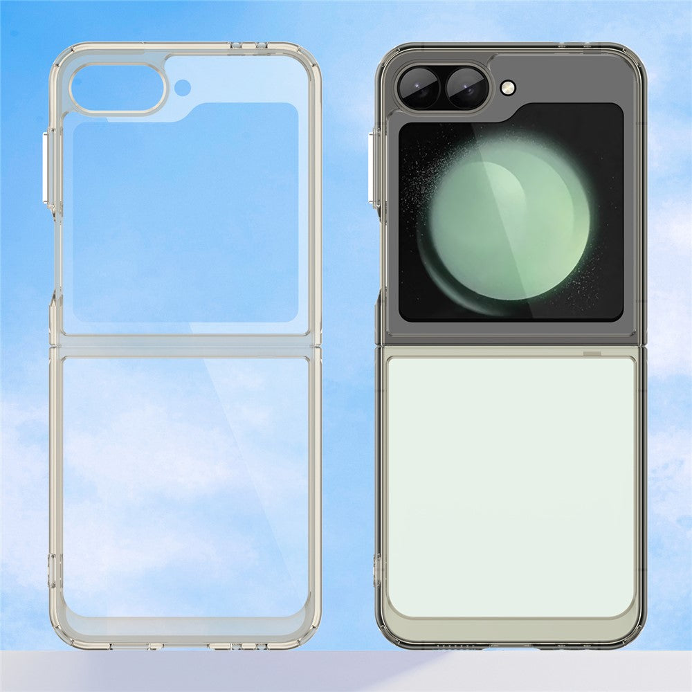 For Samsung Galaxy Z Flip7 FE 5G / Z Flip6 5G Case TPU+Acrylic Shockproof Phone Cover - Transparent Grey